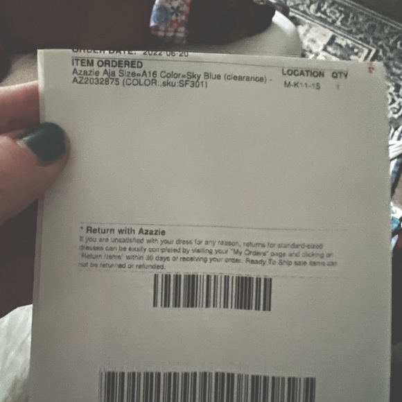 Azazie Aja floor length maxi dress - sky blue NWT - Picture 2 of 3